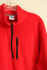 Star Red and Black Quarter Zip Pullover Fleece | XL