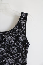 Anne Fontaine Black & Gray Floral Lace Tank Top | 40