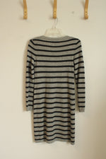 Banana Republic Gray Striped Knit Long-sleeve Dress | XS