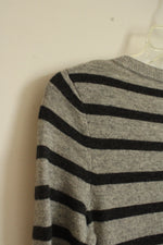 Banana Republic Gray Striped Knit Long-sleeve Dress | XS