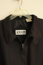 Amati Black Zip Front Bomber Jacket | XL