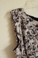 NEW Elle Gray Floral Sleeveless Dress with Belt | 16