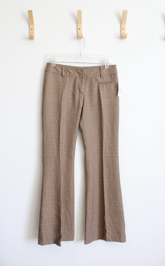New H&M Brown Checkered Flare Dress Pants | 6