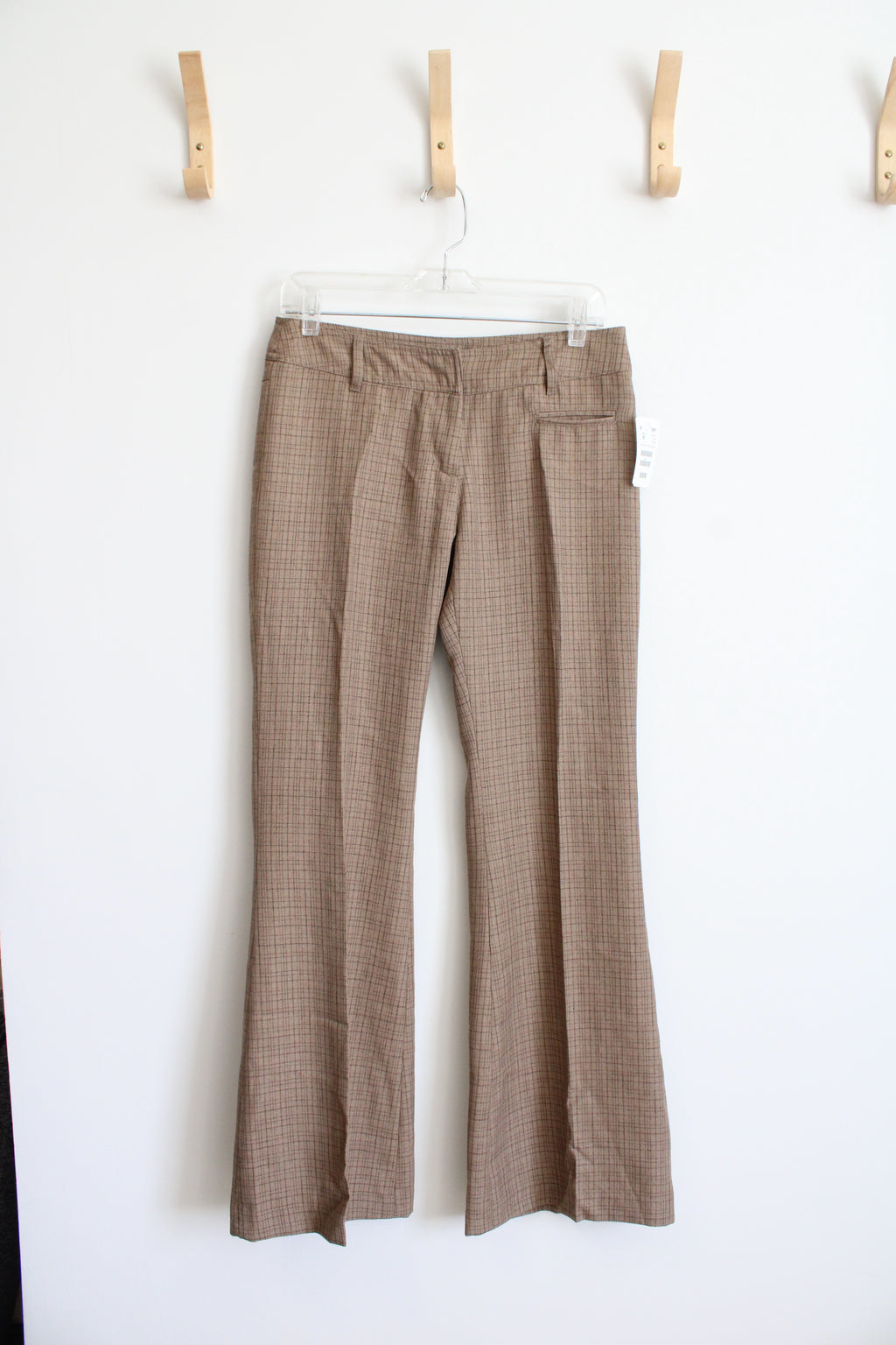 New H&M Brown Checkered Flare Dress Pants | 6
