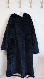 Oeko-Tex Navy Sherpa Lined Giant Snuggle Hoodie