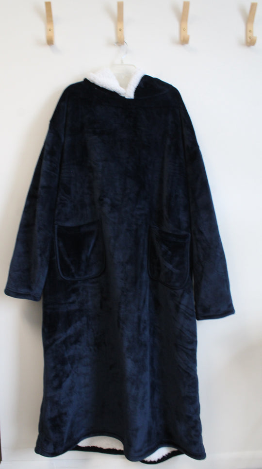 Oeko-Tex Navy Sherpa Lined Giant Snuggle Hoodie