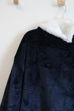 Oeko-Tex Navy Sherpa Lined Giant Snuggle Hoodie