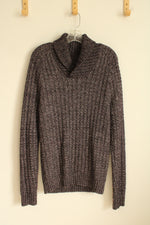 Mark Anthony Gray Maroon Knit LS Sweater | M