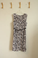 NEW Elle Gray Floral Sleeveless Dress with Belt | 16