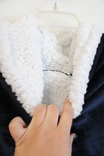 Oeko-Tex Navy Sherpa Lined Giant Snuggle Hoodie