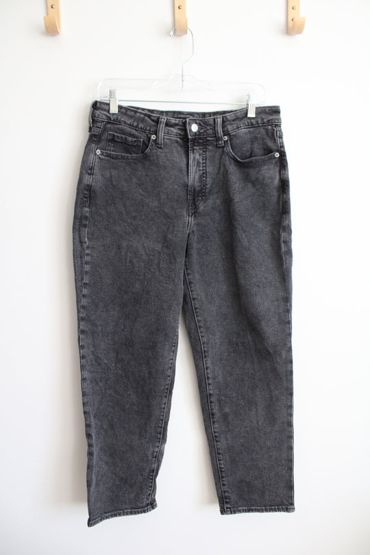 Old Navy O.G. Straight High Rise Gray Jeans | 8 Petite