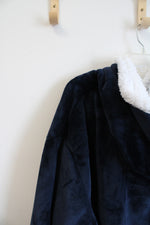 Oeko-Tex Navy Sherpa Lined Giant Snuggle Hoodie