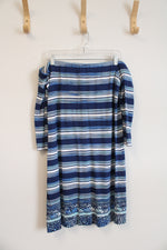 Lilly Pulitzer Laurana Blue Striped Off The Shoulder Dress | L