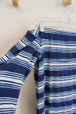 Lilly Pulitzer Laurana Blue Striped Off The Shoulder Dress | L