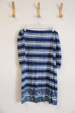 Lilly Pulitzer Laurana Blue Striped Off The Shoulder Dress | L