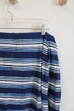 Lilly Pulitzer Laurana Blue Striped Off The Shoulder Dress | L