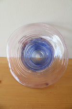 Vintage Blue & Purple Floral Hand Blown Swirl Glass Hat