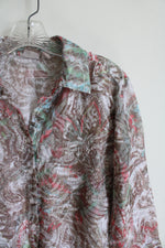 Chico's Brown Floral Button Down Top | 0 (S)