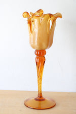 Murano Italy Hand Blown Art Glass Candle Holder Pedestal Vase