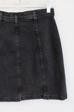 Yoga Jeans Black Denim Bottom Down Skirt | 29W