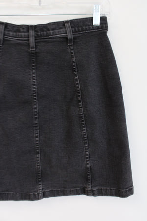 Yoga Jeans Black Denim Bottom Down Skirt | 29W