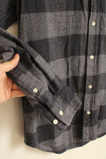 Next Navy Blue Squared Button Down Flannel Shirt | S