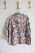 Chico's Brown Floral Button Down Top | 0 (S)