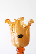 Murano Italy Hand Blown Art Glass Candle Holder Pedestal Vase
