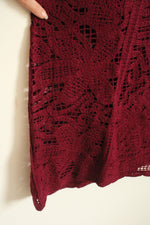NEW Lauren Conrad Burgundy Crochet Sleeveless Dress | XL