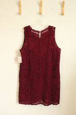 NEW Lauren Conrad Burgundy Crochet Sleeveless Dress | XL