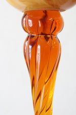 Murano Italy Hand Blown Art Glass Candle Holder Pedestal Vase