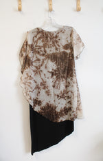 Pretty Angel Brown & Black Silk Overlay Dress | M