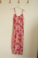 NEW Old Navy Orange Pink and Purple Floral Maxi Dress | M