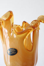 Murano Italy Hand Blown Art Glass Candle Holder Pedestal Vase