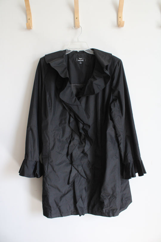 Dennis By Dennis Basso Black Ruffle Jacket | XL