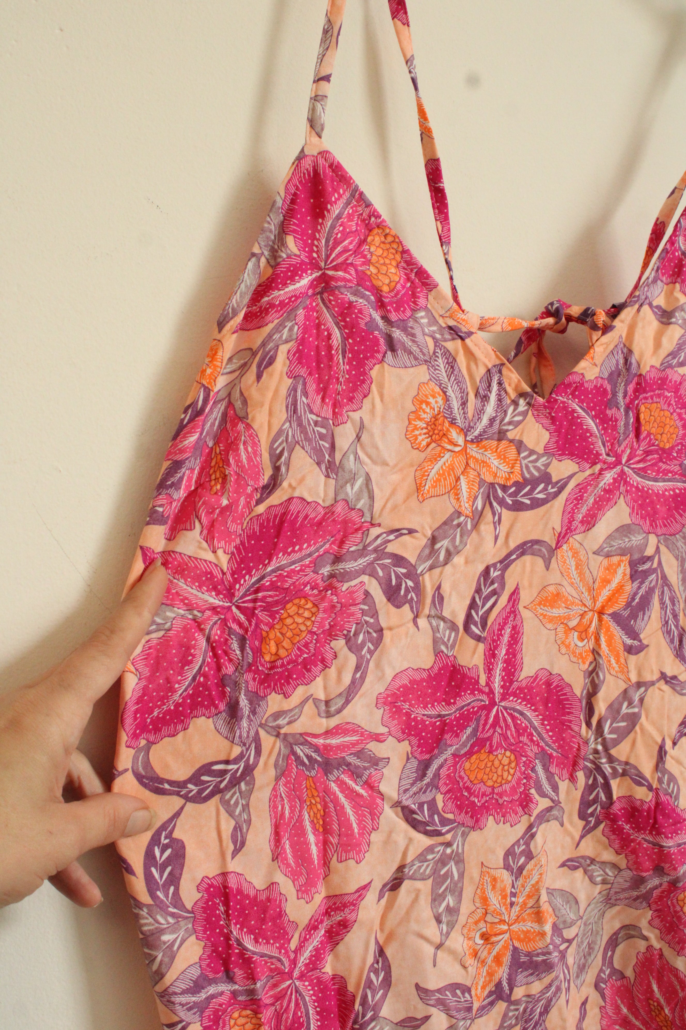 NEW Old Navy Orange Pink and Purple Floral Maxi Dress