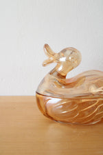 Jeannette Vintage Marigold Iridescent Carnival Candy Dish