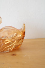 Jeannette Vintage Marigold Iridescent Carnival Candy Dish
