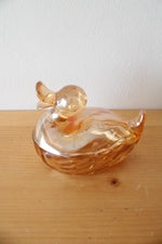 Jeannette Vintage Marigold Iridescent Carnival Candy Dish