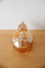 Jeannette Vintage Marigold Iridescent Carnival Candy Dish
