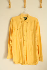 Cabela's Yellow Cotton Button down LS Collared Shirt | M-T