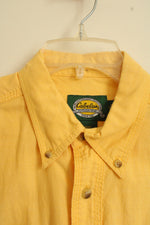 Cabela's Yellow Cotton Button down LS Collared Shirt | M-T