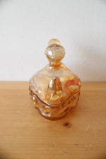 Jeannette Vintage Marigold Iridescent Carnival Candy Dish