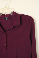 Lands' End Quarter-sleeve Purple Polo Shirt | XS