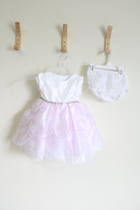 Nanette Baby White & Pink Dress & Bloomers | 18 MO