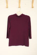Lands' End Quarter-sleeve Purple Polo Shirt | XS