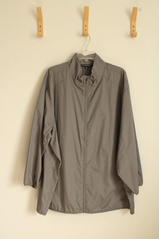 Port Authority Gray Zipper Front Lightweight Windbreaker Jacket | 4XL