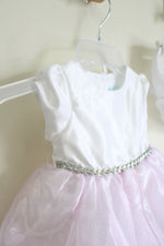 Nanette Baby White & Pink Dress & Bloomers | 18 MO