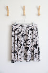 Adrienne Vittadini Black and White Floral Skirt | XL (16)