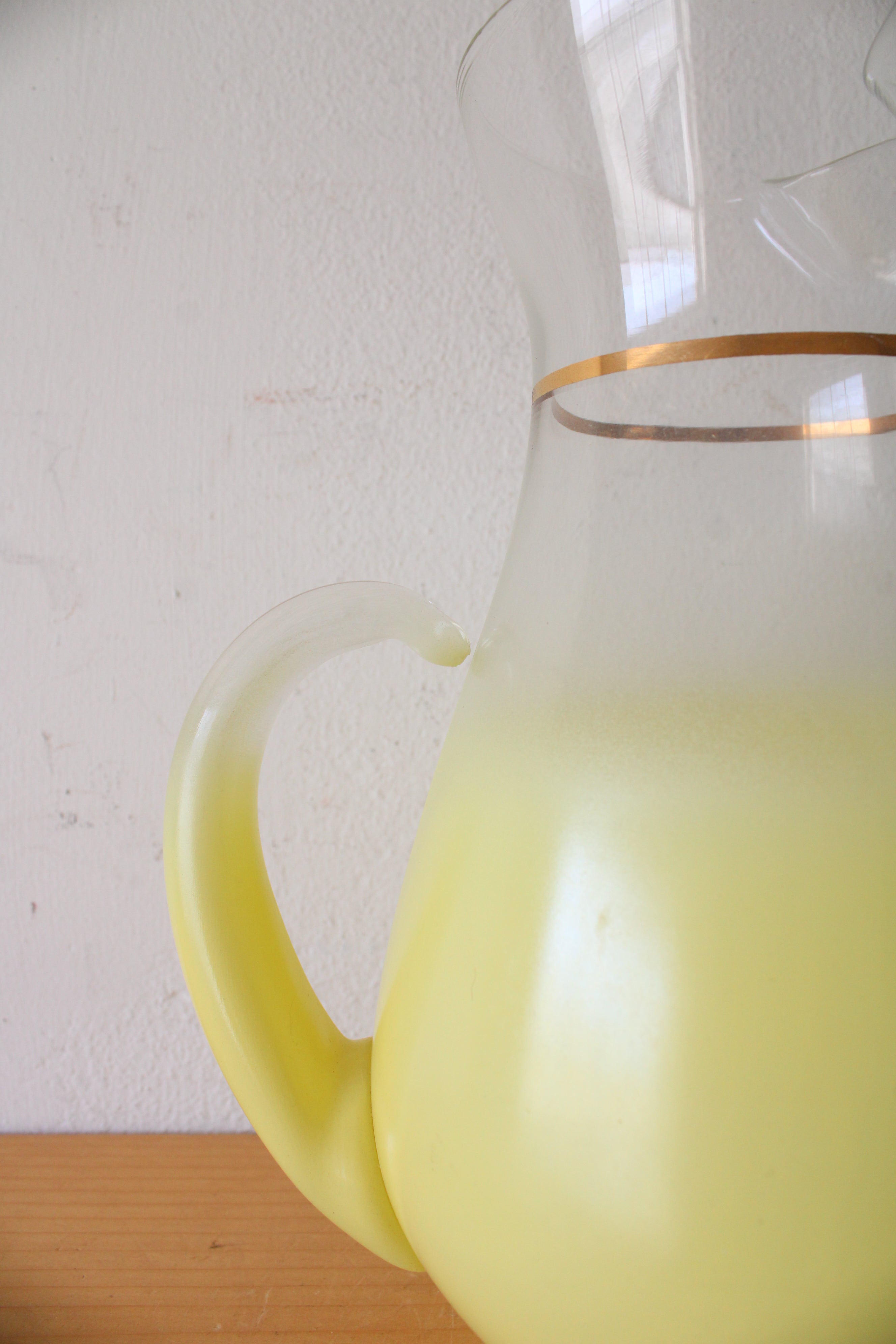 Vintage Blendo Yellow Frosted Glass Pitcher